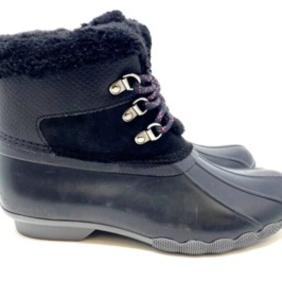 Sperry Alpine STK166416 Winter Snow Rain Saltwater Black Lace Up Women's Size 5 - Picture 1 of 9
